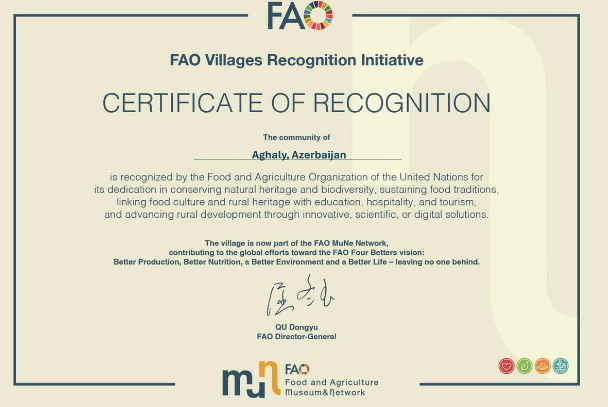 Ağalı kəndi BMT-nin "Model Kəndlər Şəbəkəsi"nə daxil edilib<font color=red> - FOTOLAR</font>