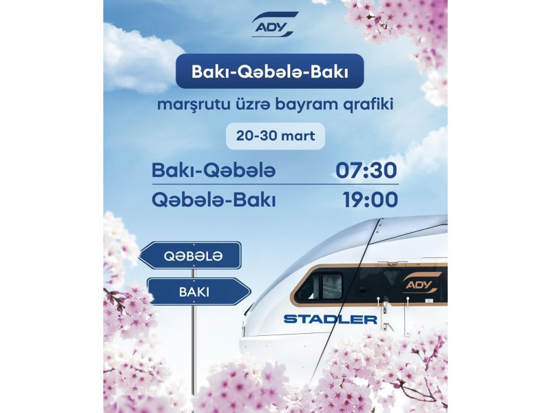 Bayramlar münasibətilə ölkədaxili marşrutlar üzrə əlavə qatar reysləri təyin edilib<font color=red> - FOTOLAR</font>