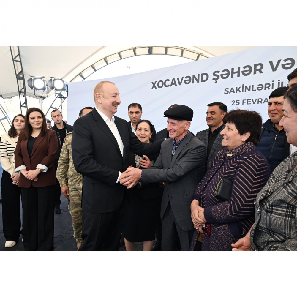 Prezident İlham Əliyev Xocavənd şəhər və Xocavənd kənd sakinləri ilə görüşüb<font color=red> - FOTOLAR</font>