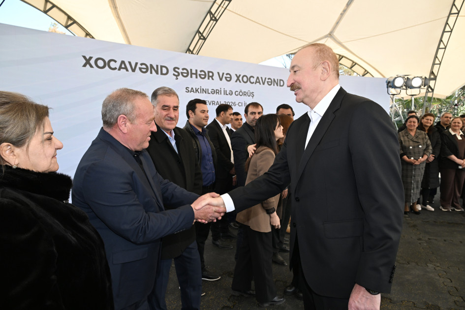 Prezident İlham Əliyev Xocavənd şəhər və Xocavənd kənd sakinləri ilə görüşüb<font color=red> - FOTOLAR</font>