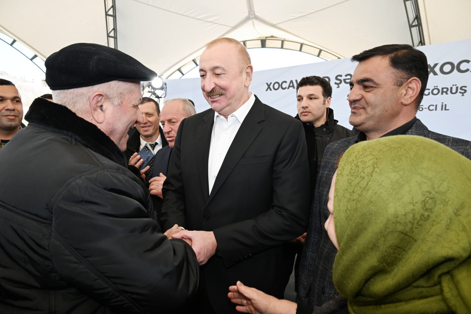 Prezident İlham Əliyev Xocavənd şəhər və Xocavənd kənd sakinləri ilə görüşüb<font color=red> - FOTOLAR</font>