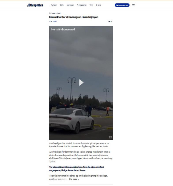 İsveç və Norveç mediası İran PUA-larının Azərbaycan ərazisinə hücumları barədə yazıb<font color=red> - FOTOLAR</font>