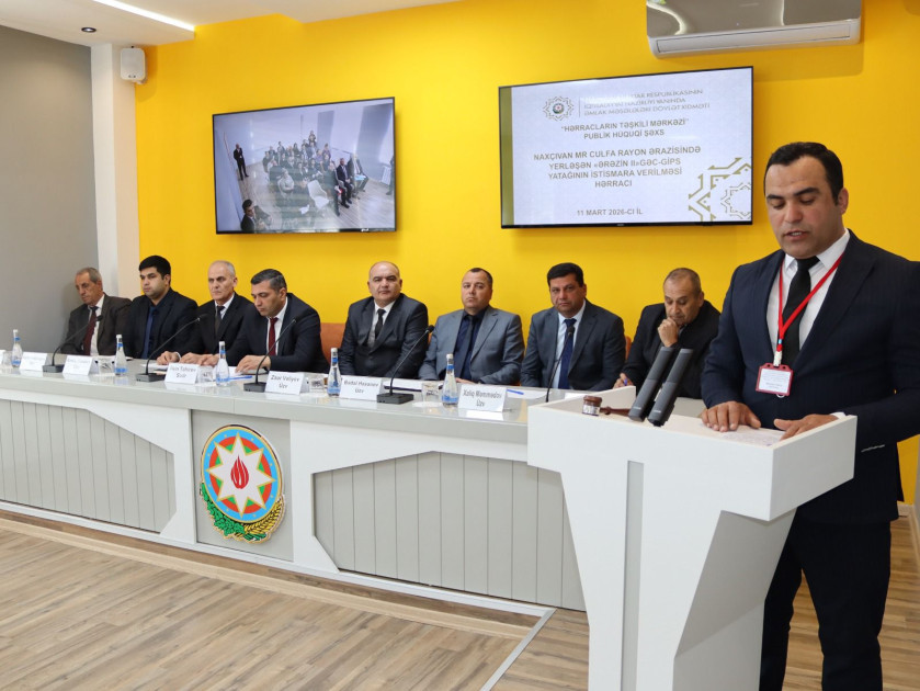 Culfada yerləşən “Ərəzin II” gəc-gips yatağı hərraca çıxarılıb <font color=red> - FOTOLAR</font>