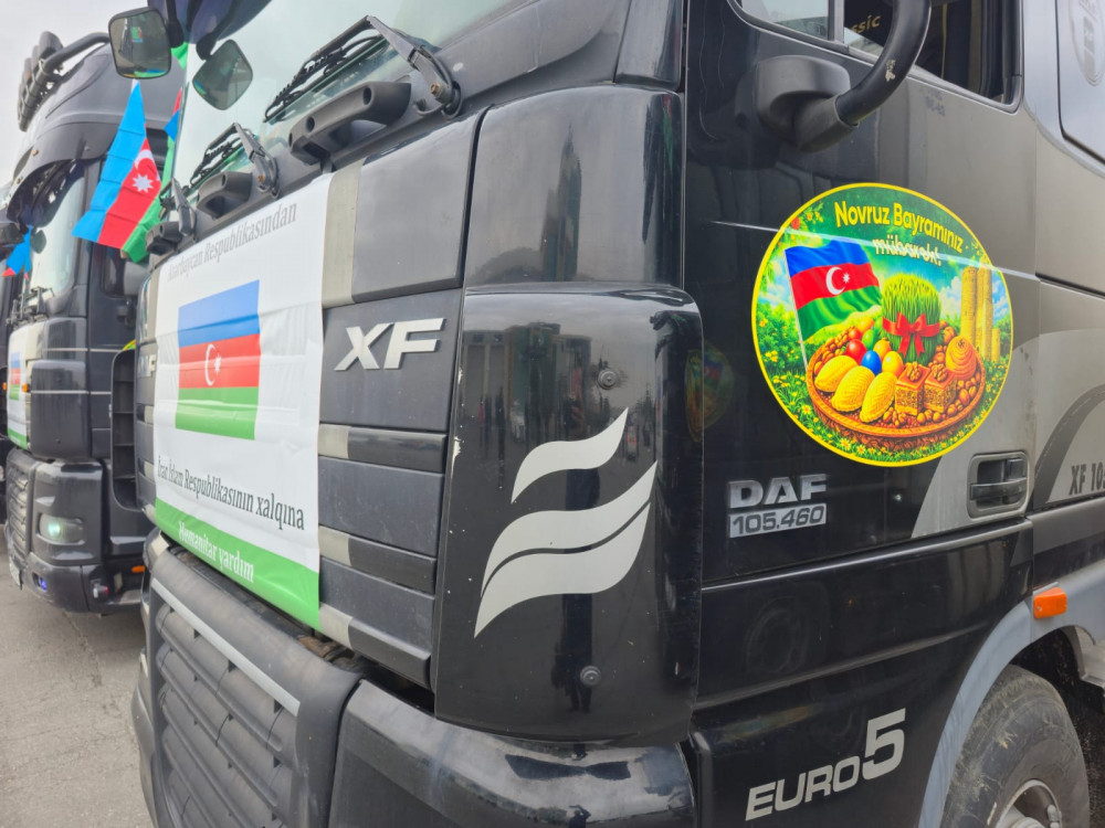 Azərbaycandan İrana növbəti humanitar yardım yola salınıb <font color=red> - FOTOLAR</font>