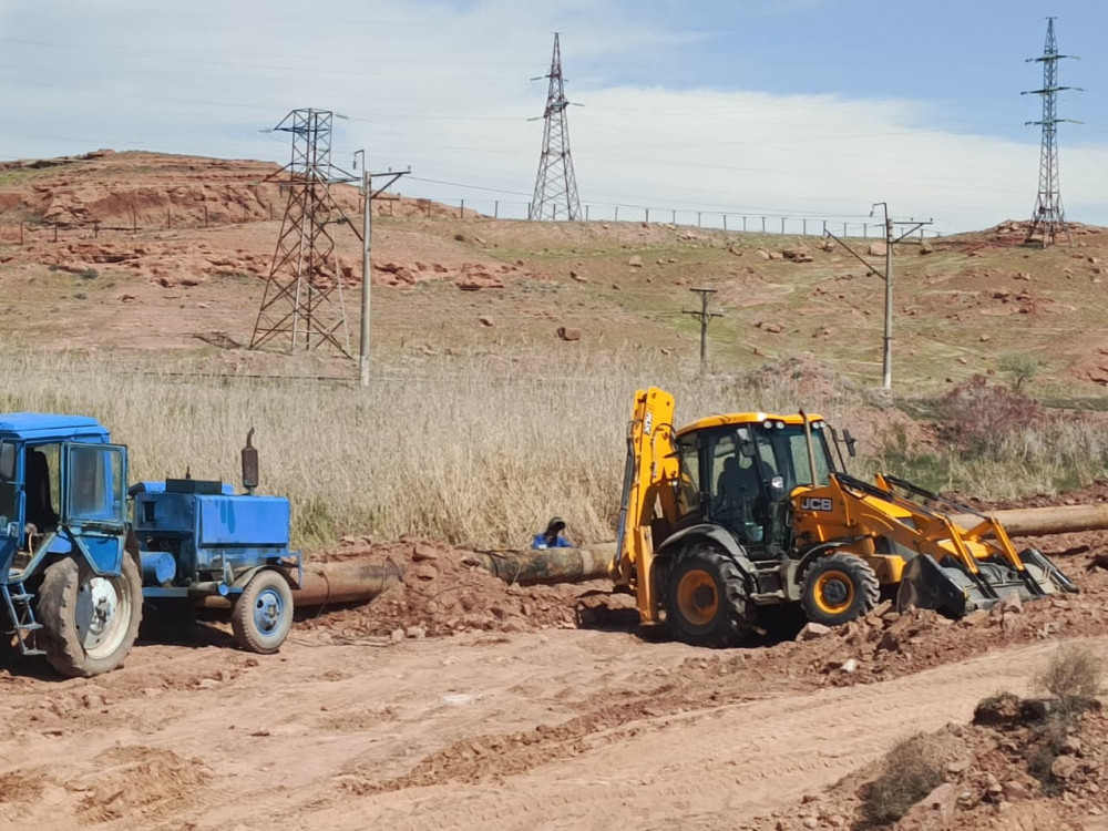 “Araz-1” nasos stansiyasının təzyiqli boru xəttində əsaslı təmir - bərpa işləri görülür <font color=red> - FOTOLAR</font>