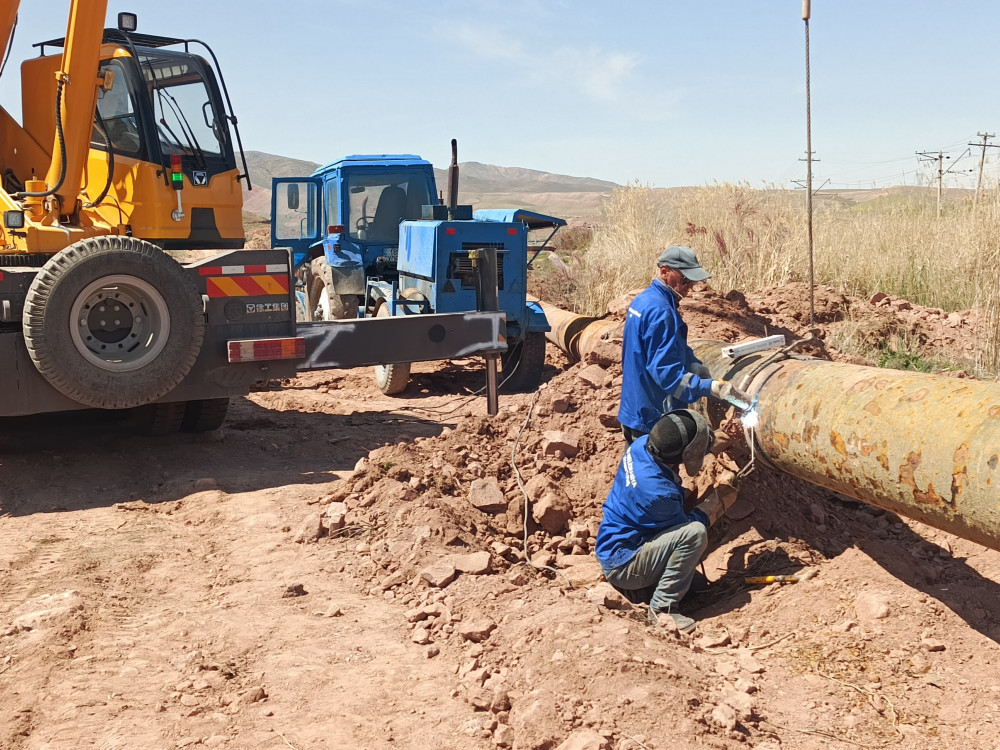 “Araz-1” nasos stansiyasının təzyiqli boru xəttində əsaslı təmir - bərpa işləri görülür <font color=red> - FOTOLAR</font>