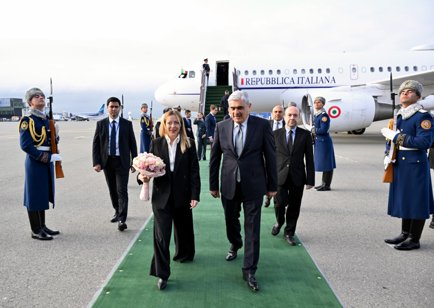 İtaliyanın Baş naziri Corcia Meloni Azərbaycana rəsmi səfərə gəlib<font color=red> - FOTOLAR</font>