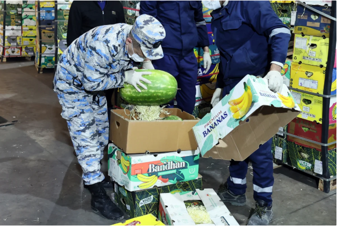 "Qarpız" yükündə 31 kiloqramdan artıq narkotik vasitə aşkar edilib<font color=red> - FOTOLAR</font>