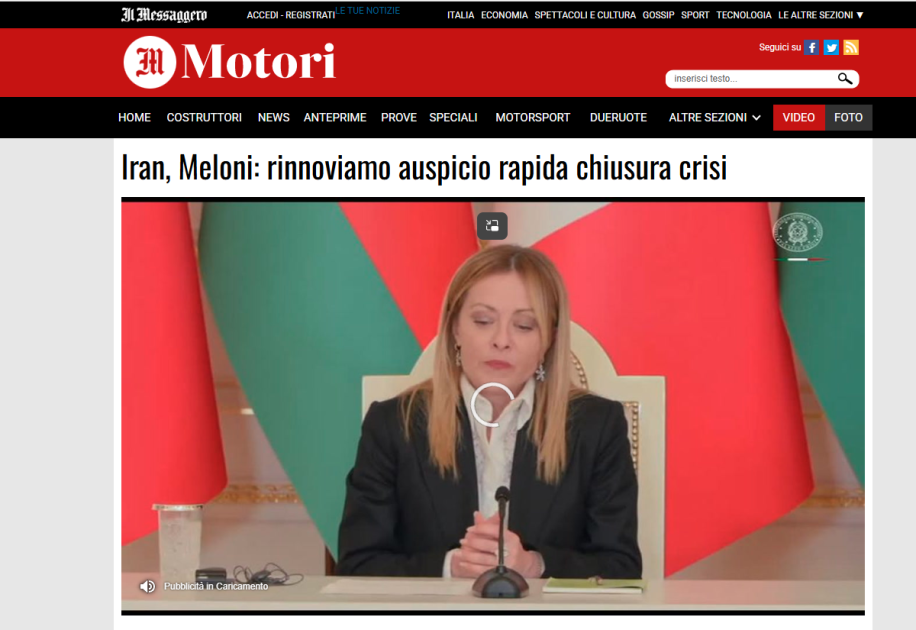 İtaliya və dünya mediası Baş nazir Ciorcia Meloninin Prezident İlham Əliyev ilə Bakıda apardığı danışıqları geniş işıqlandırıb<font color=red> - FOTOLAR</font>