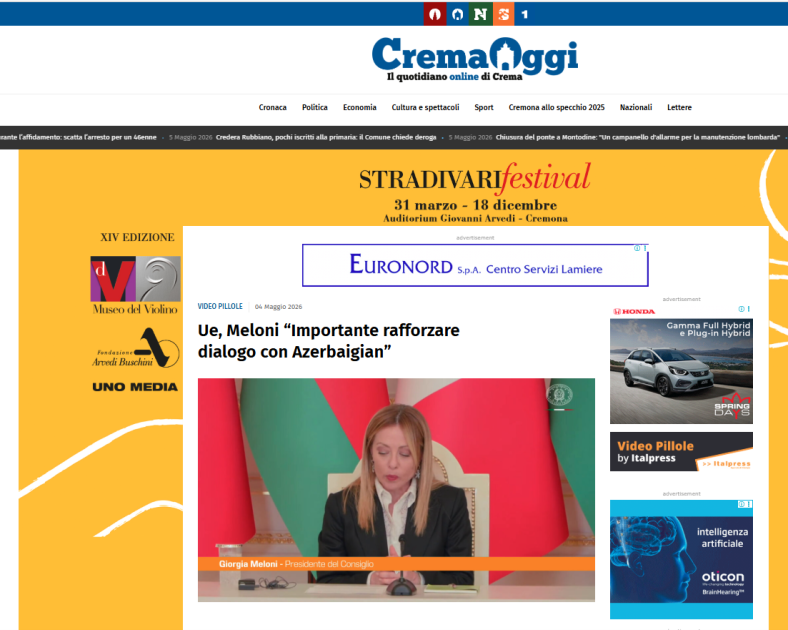 İtaliya və dünya mediası Baş nazir Ciorcia Meloninin Prezident İlham Əliyev ilə Bakıda apardığı danışıqları geniş işıqlandırıb<font color=red> - FOTOLAR</font>