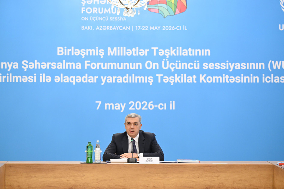 WUF13-ün təşkili ilə əlaqədar yaradılmış Təşkilat Komitəsinin iclası keçirilib<font color=red> - FOTOLAR</font>