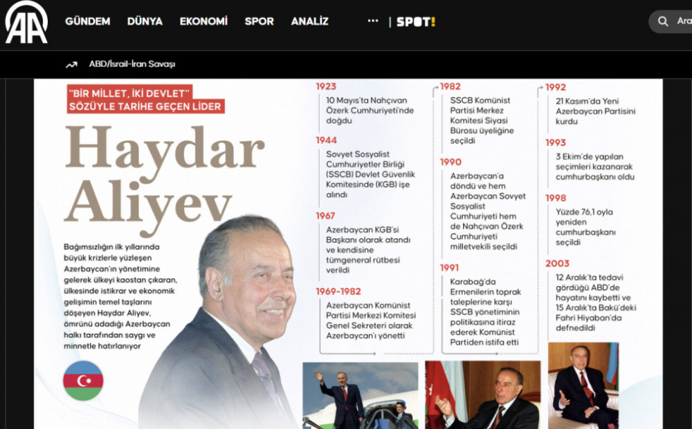 Türkiyə mediası: Heydər Əliyevin Azərbaycan tarixindəki rolu danılmazdır<font color=red> - FOTOLAR</font>