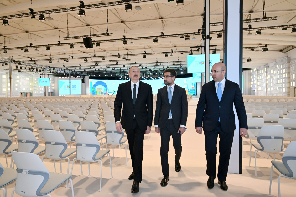 Prezident İlham Əliyev Bakı Olimpiya Stadionunun ərazisində WUF13 ilə bağlı görülən işlərlə tanış olub<font color=red> - FOTOLAR</font>