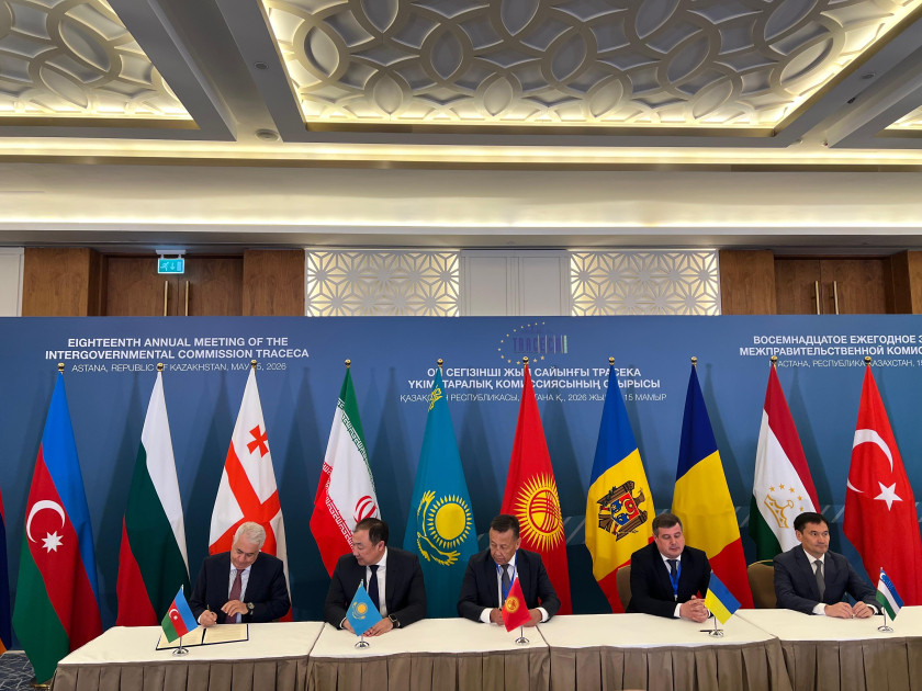 Azərbaycan, Ukrayna, Qazaxıstan, Qırğızıstan və Özbəkistan arasında TRACECA Vahid Tranzit İcazəsi Sazişi imzalanıb<font color=red> - FOTOLAR</font>
