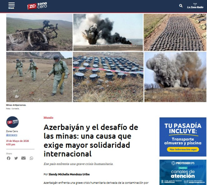 Azərbaycanın mina problemi Kolumbiya mediasının diqqət mərkəzində<font color=red> - FOTOLAR</font>