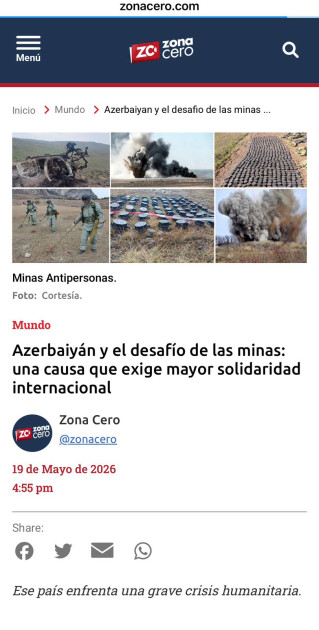 Azərbaycanın mina problemi Kolumbiya mediasının diqqət mərkəzində<font color=red> - FOTOLAR</font>