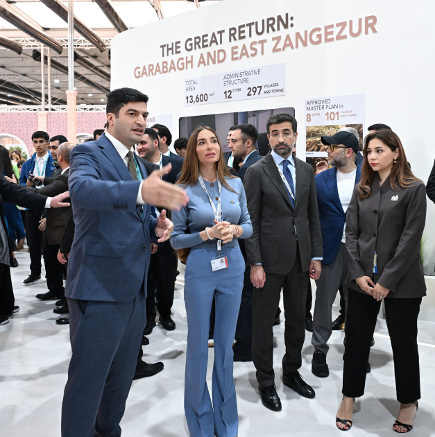 Leyla Əliyeva və Arzu Əliyeva "Urban Expo" sərgisi ilə tanış olublar<font color=red> - FOTOLAR</font>