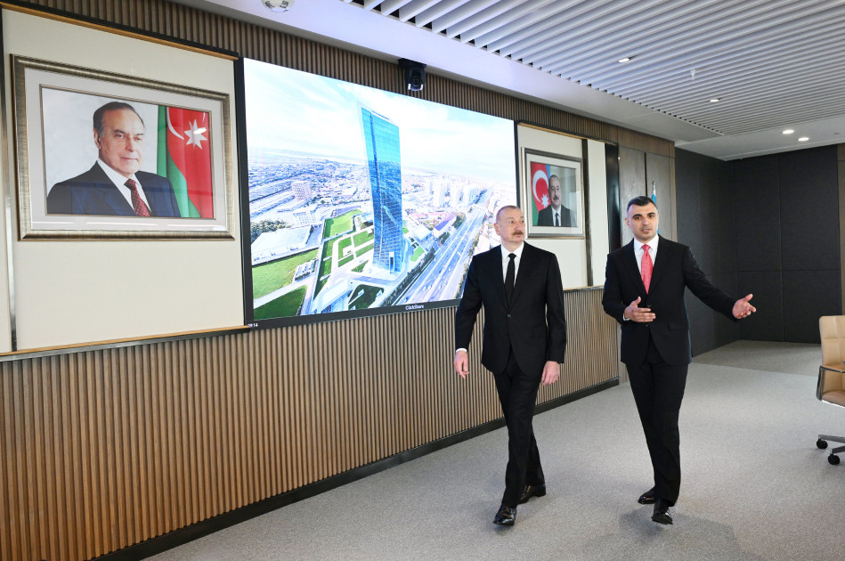 Prezident İlham Əliyev Mərkəzi Bankın yeni binasının açılışında iştirak edib<font color=red> - FOTOLAR</font>