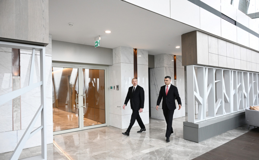 Prezident İlham Əliyev Mərkəzi Bankın yeni binasının açılışında iştirak edib<font color=red> - FOTOLAR</font>