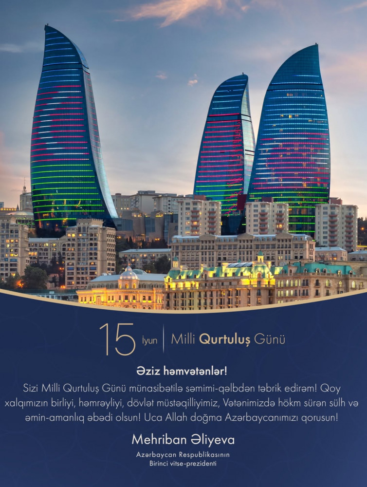 Mehriban Əliyeva Milli Qurtuluş Günü ilə bağlı paylaşım edib<font color=red> - FOTOLAR</font>