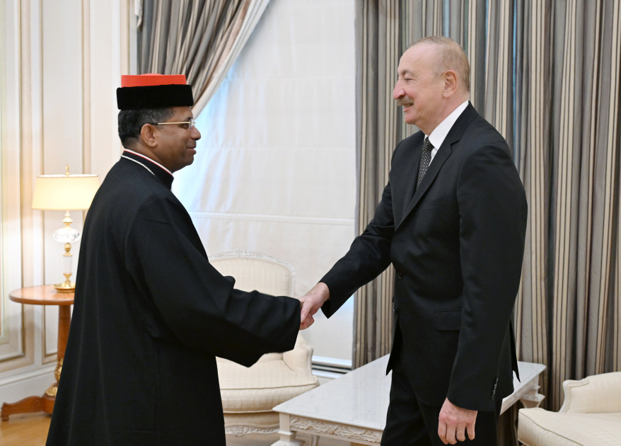 Prezident İlham Əliyev Müqəddəs Taxt-Tacın Dinlərarası Dialoq üzrə Dikasteriyasının prefektini qəbul edib<font color=red> - FOTOLAR</font>