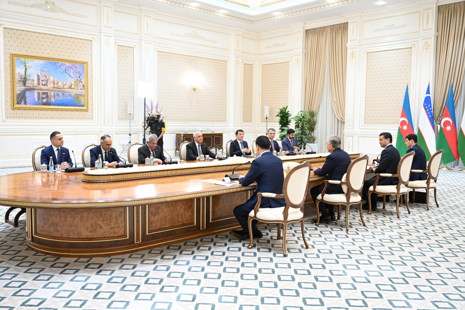Baş nazir Əli Əsədov Özbəkistan Prezidenti Şavkat Mirziyoyevlə görüşüb<font color=red> - FOTOLAR</font>