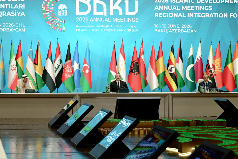 Prezident İlham Əliyevin iştirakı ilə Bakıda İslam İnkişaf Bankı Qrupunun 2026-cı il üzrə İllik Toplantılarının açılış mərasimi keçirilib<font color='red'> - YENİLƏNİB </font><font color=red> - VİDEO</font><font color=red> - FOTOLAR</font>