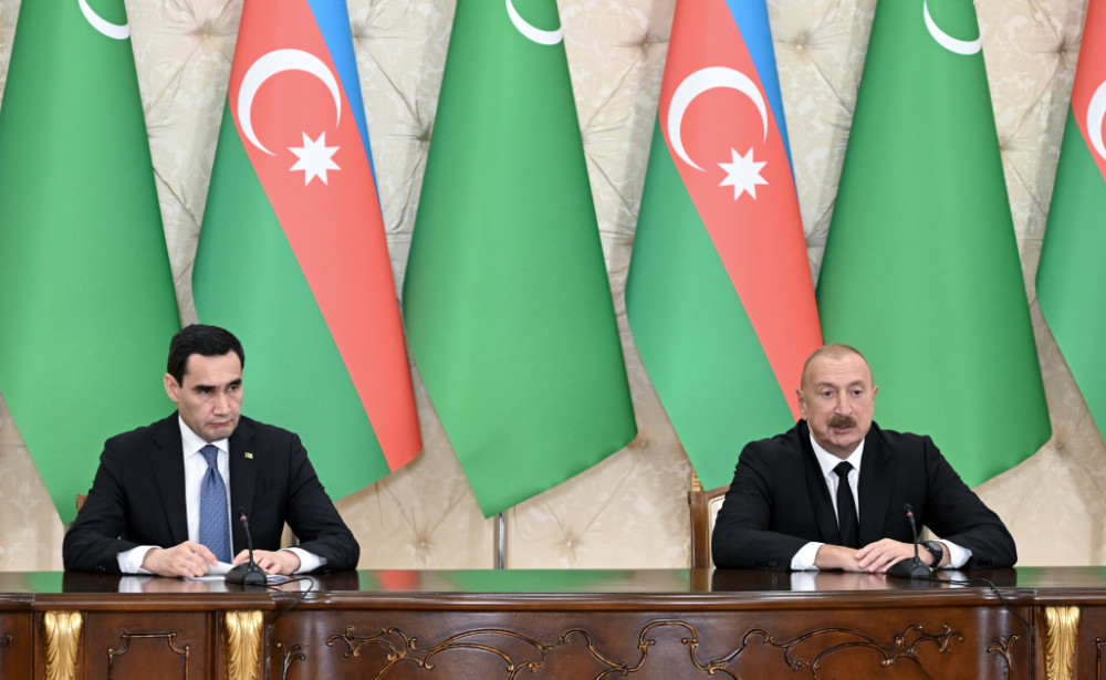 Azərbaycan və Türkmənistan prezidentləri mətbuata bəyanatlarla çıxış ediblər  <font color='red'> - YENİLƏNİB</font><font color=red> - FOTOLAR</font>