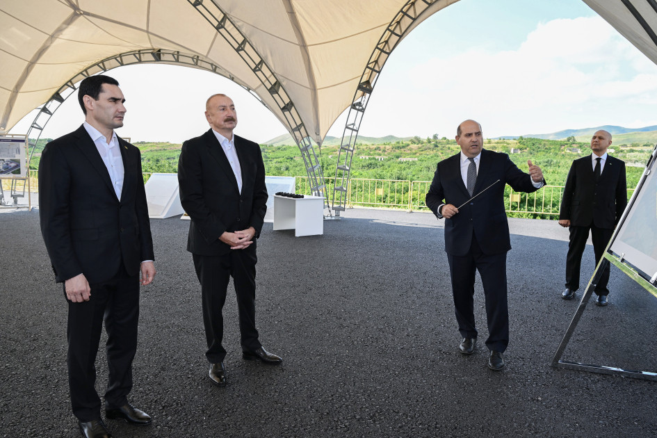 Azərbaycan və Türkmənistan prezidentləri Füzuli şəhərinin dağıdılmış yerlərinə baxıblar<font color=red> - FOTOLAR</font>