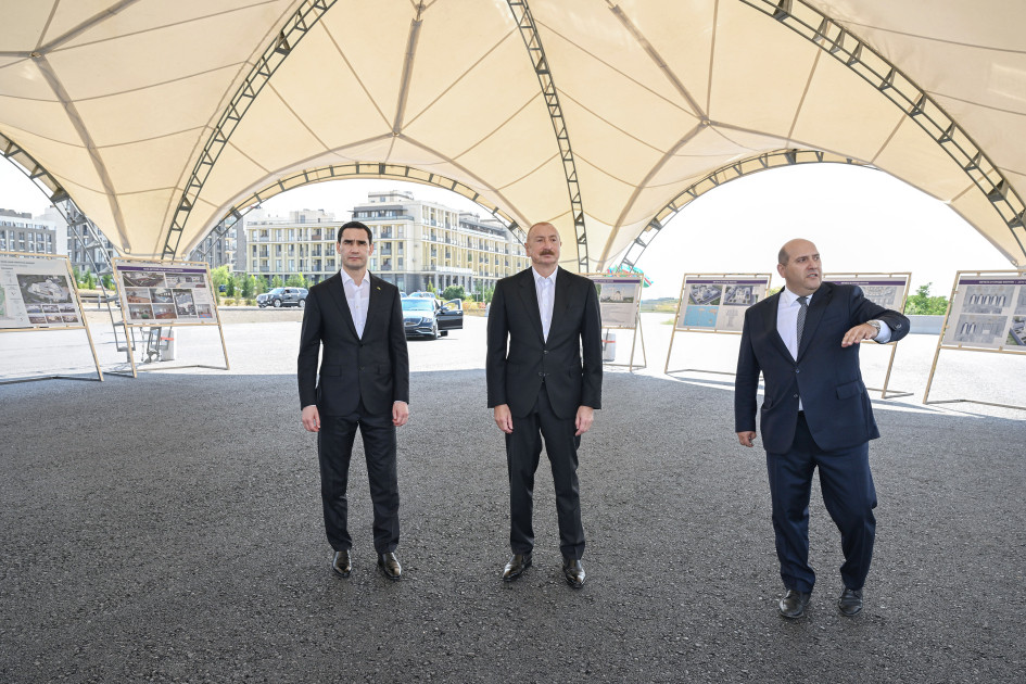 Azərbaycan və Türkmənistan prezidentləri Füzuli şəhərinin dağıdılmış yerlərinə baxıblar<font color=red> - FOTOLAR</font>