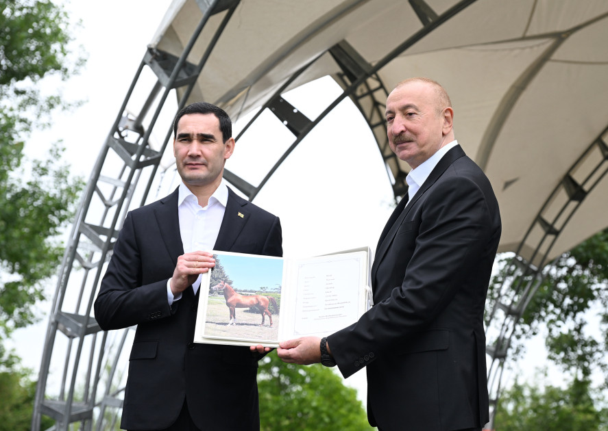 Türkmənistan Prezidentinə Qarabağ atı hədiyyə edilib<font color=red> - FOTOLAR</font>
