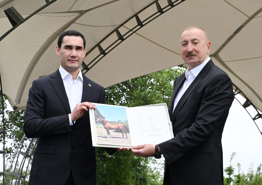 Türkmənistan Prezidentinə Qarabağ atı hədiyyə edilib<font color=red> - FOTOLAR</font>