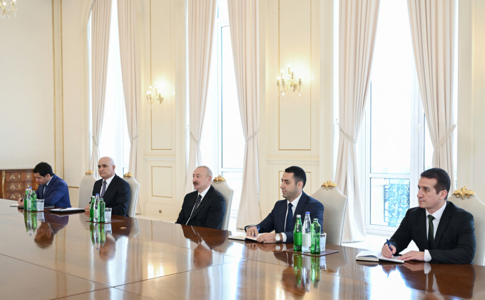 Prezident İlham Əliyev İran İslam Şurası Məclisinin sədrinin başçılıq etdiyi nümayəndə heyətini qəbul edib<font color=red> - FOTOLAR</font>