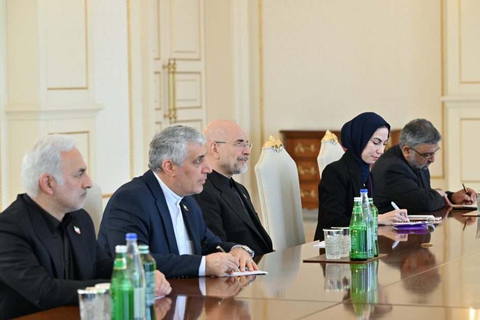 Prezident İlham Əliyev İran İslam Şurası Məclisinin sədrinin başçılıq etdiyi nümayəndə heyətini qəbul edib<font color=red> - FOTOLAR</font>