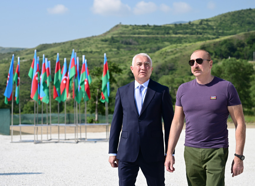 Laçında Hoçaz çayının üzərində yerləşən su elektrik stansiyalarının açılışı olub<font color=red> - FOTOLAR</font>