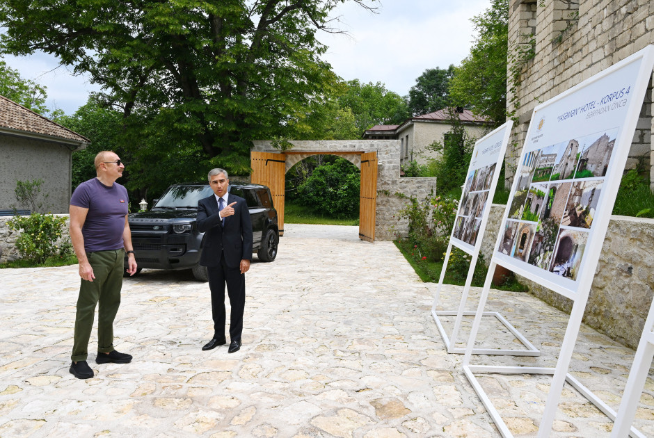 Prezident İlham Əliyev Şuşada “Yasəmən” hotelinin yeni korpusları ilə tanış olub<font color=red> - FOTOLAR</font>