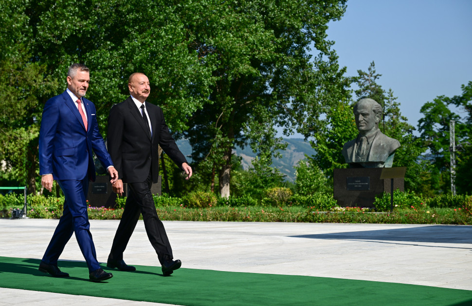 Slovakiya Prezidenti Peter Pelleqrininin Şuşada rəsmi qarşılanma mərasimi olub<font color=red> - FOTOLAR</font>