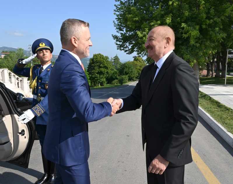 Slovakiya Prezidenti Peter Pelleqrininin Şuşada rəsmi qarşılanma mərasimi olub<font color=red> - FOTOLAR</font>