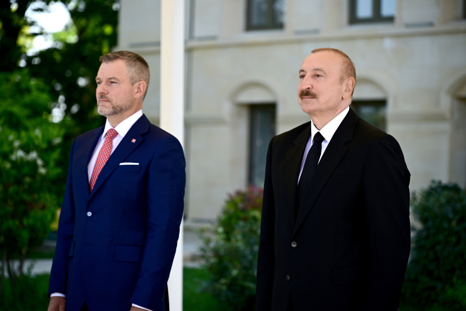 Slovakiya Prezidenti Peter Pelleqrininin Şuşada rəsmi qarşılanma mərasimi olub<font color=red> - FOTOLAR</font>