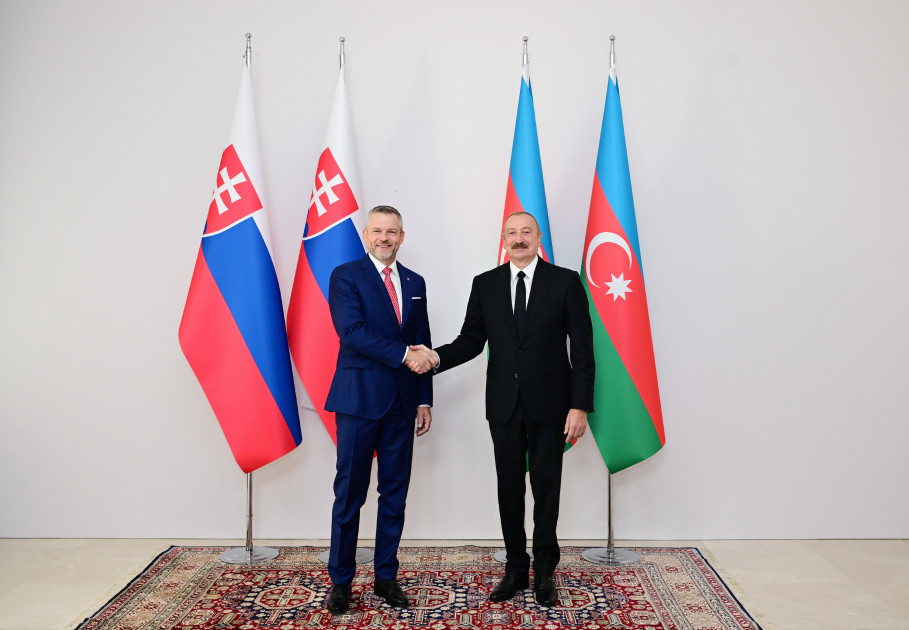 Slovakiya Prezidenti Peter Pelleqrininin Şuşada rəsmi qarşılanma mərasimi olub<font color=red> - FOTOLAR</font>