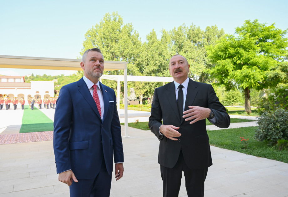 Slovakiya Prezidenti Peter Pelleqrininin Şuşada rəsmi qarşılanma mərasimi olub<font color=red> - FOTOLAR</font>