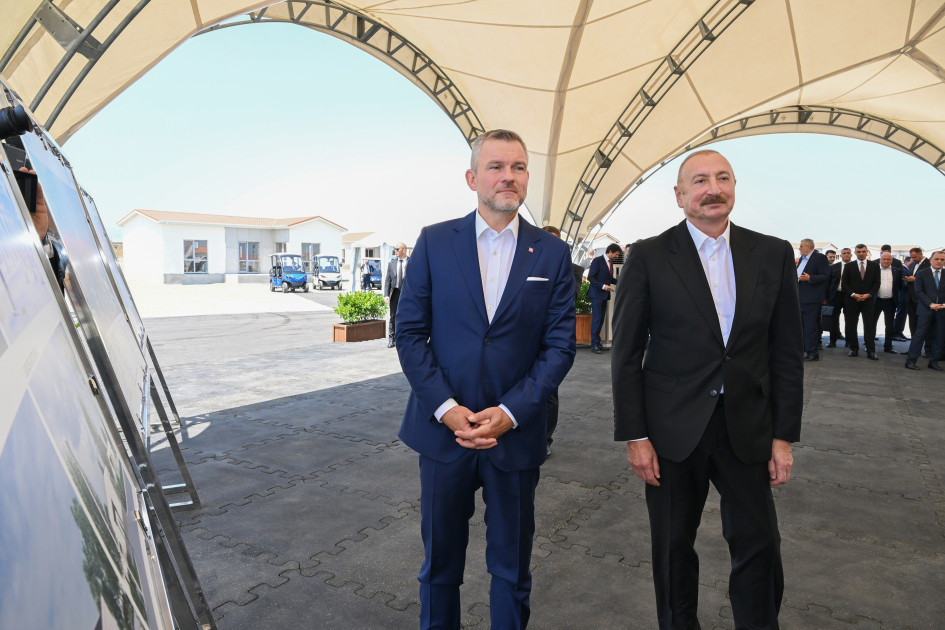Azərbaycan və Slovakiya prezidentləri Ağdamın Baş Qərvənd kəndində görülən işlərlə tanış olublar<font color=red> - FOTOLAR</font>