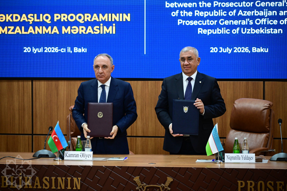 Azərbaycan və Özbəkistan Baş prokurorluqları arasında Əməkdaşlıq Proqramı imzalanıb<font color=red> - FOTOLAR</font>