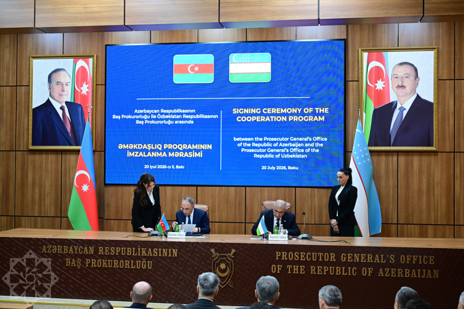 Azərbaycan və Özbəkistan Baş prokurorluqları arasında Əməkdaşlıq Proqramı imzalanıb<font color=red> - FOTOLAR</font>