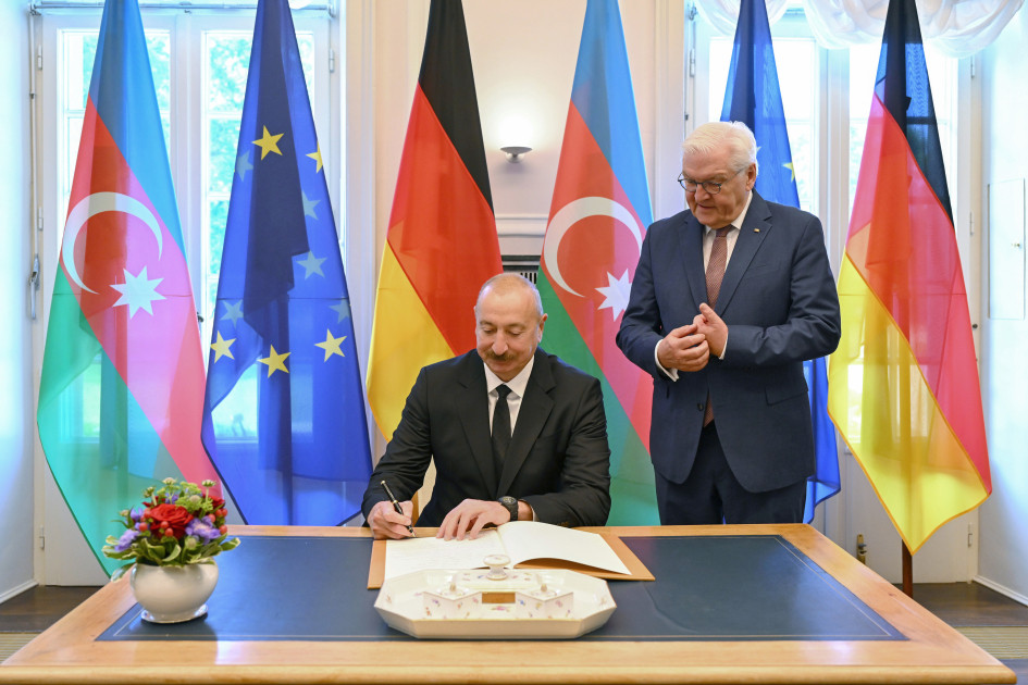 Azərbaycan və Almaniya prezidentlərinin təkbətək görüşü keçirilib<font color=red> - FOTOLAR</font>