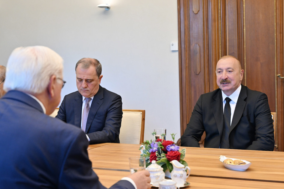 Azərbaycan və Almaniya prezidentlərinin geniş tərkibdə görüşü olub<font color=red> - FOTOLAR</font>