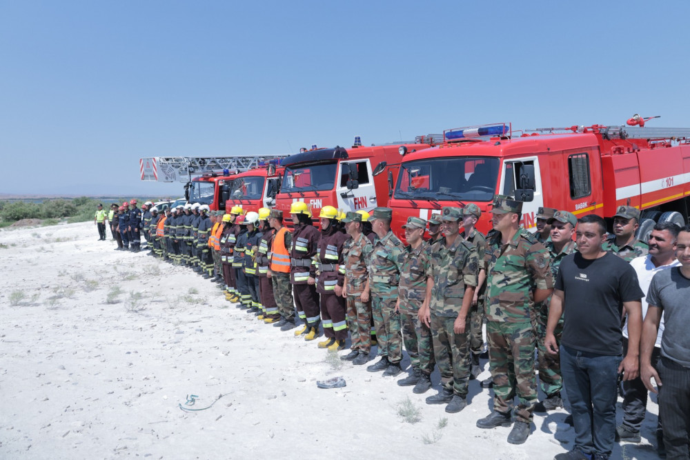 Babək rayonunda yanğın-taktiki təlim keçirilib<font color=red> - FOTOLAR</font>