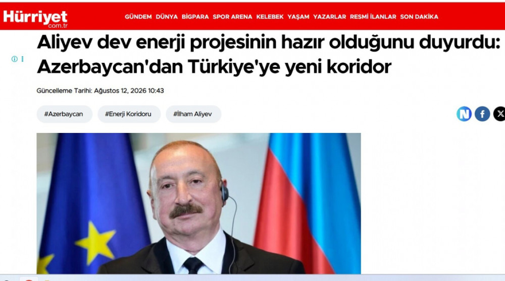 Prezident İlham Əliyevin Zəngəzur dəhlizi ilə bağlı fikirləri Türkiyə mediasının diqqət mərkəzindədir<font color=red> - FOTOLAR</font>