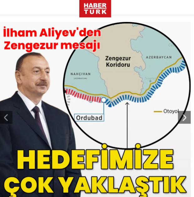 Prezident İlham Əliyevin Zəngəzur dəhlizi ilə bağlı fikirləri Türkiyə mediasının diqqət mərkəzindədir<font color=red> - FOTOLAR</font>