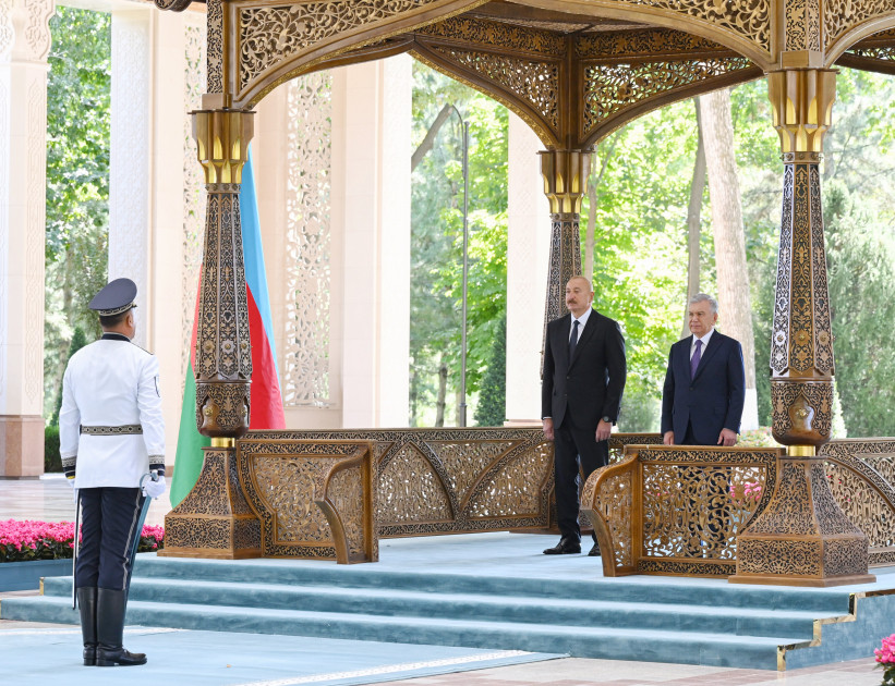 Daşkənddə Prezident İlham Əliyevin rəsmi qarşılanma mərasimi olub <font color=red> - FOTOLAR</font>